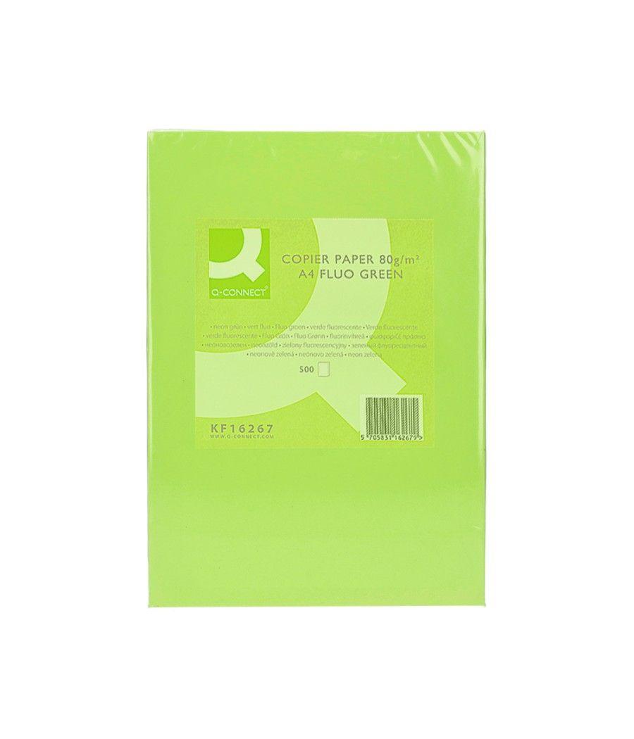 Papel color q-connect din a4 80gr verde neon paquete de 500 hojas - Imagen 3