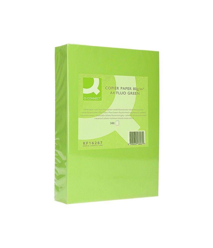 Papel color q-connect din a4 80gr verde neon paquete de 500 hojas - Imagen 4