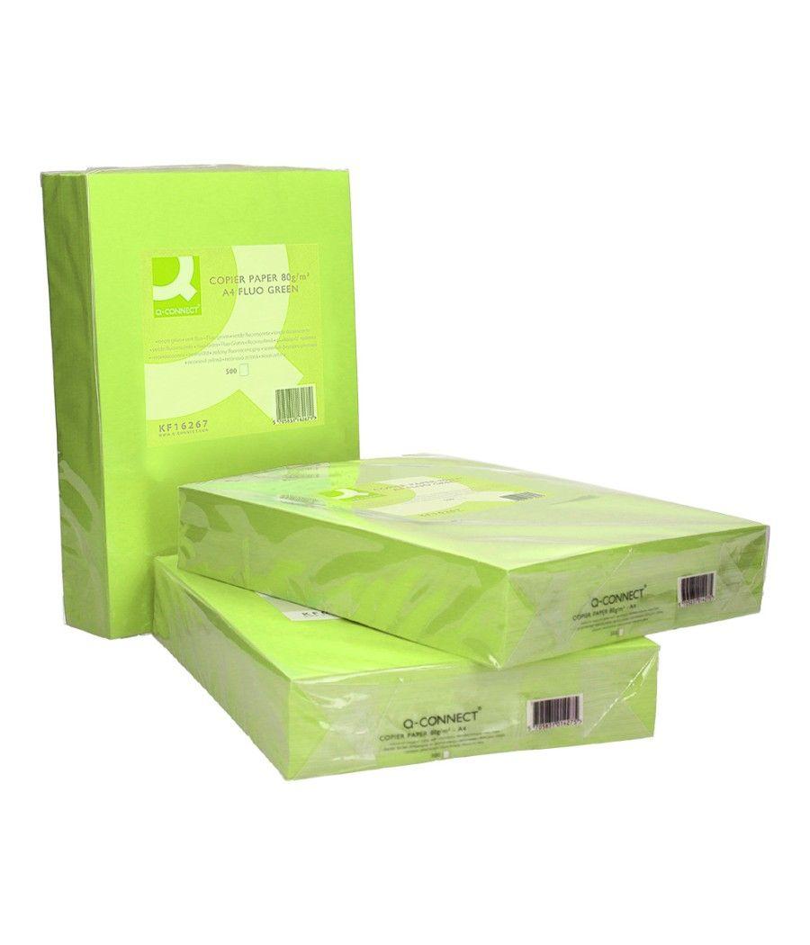 Papel color q-connect din a4 80gr verde neon paquete de 500 hojas - Imagen 6