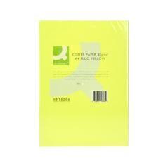 Papel color q-connect din a4 80gr amarillo neon paquete de 500 hojas - Imagen 3