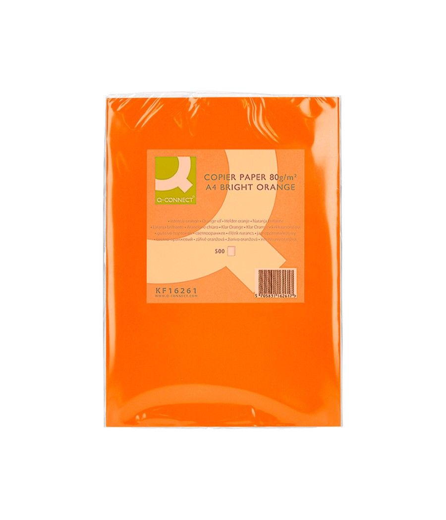 Papel color q-connect din a4 80gr naranja intenso paquete de 500 hojas - Imagen 3