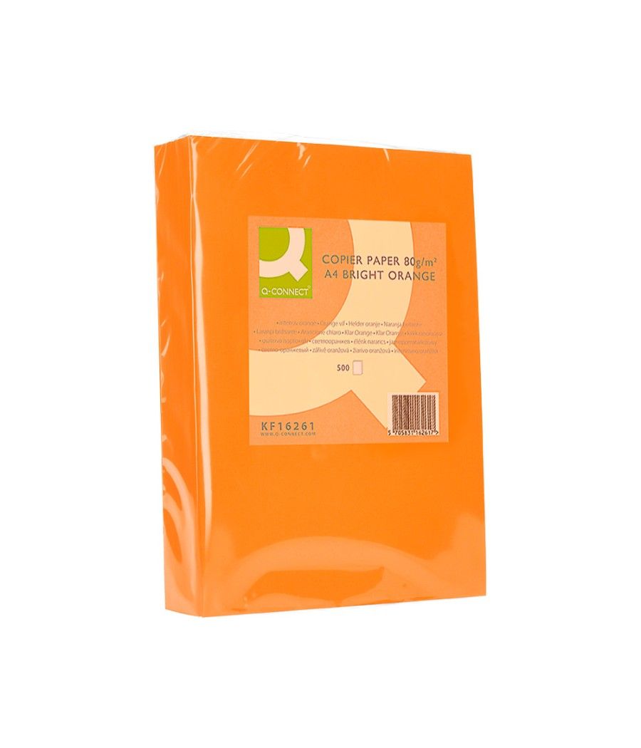 Papel color q-connect din a4 80gr naranja intenso paquete de 500 hojas - Imagen 4