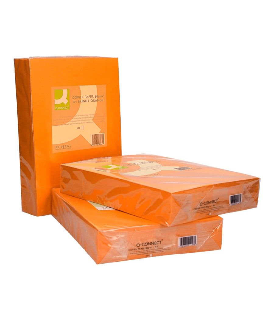 Papel color q-connect din a4 80gr naranja intenso paquete de 500 hojas - Imagen 6