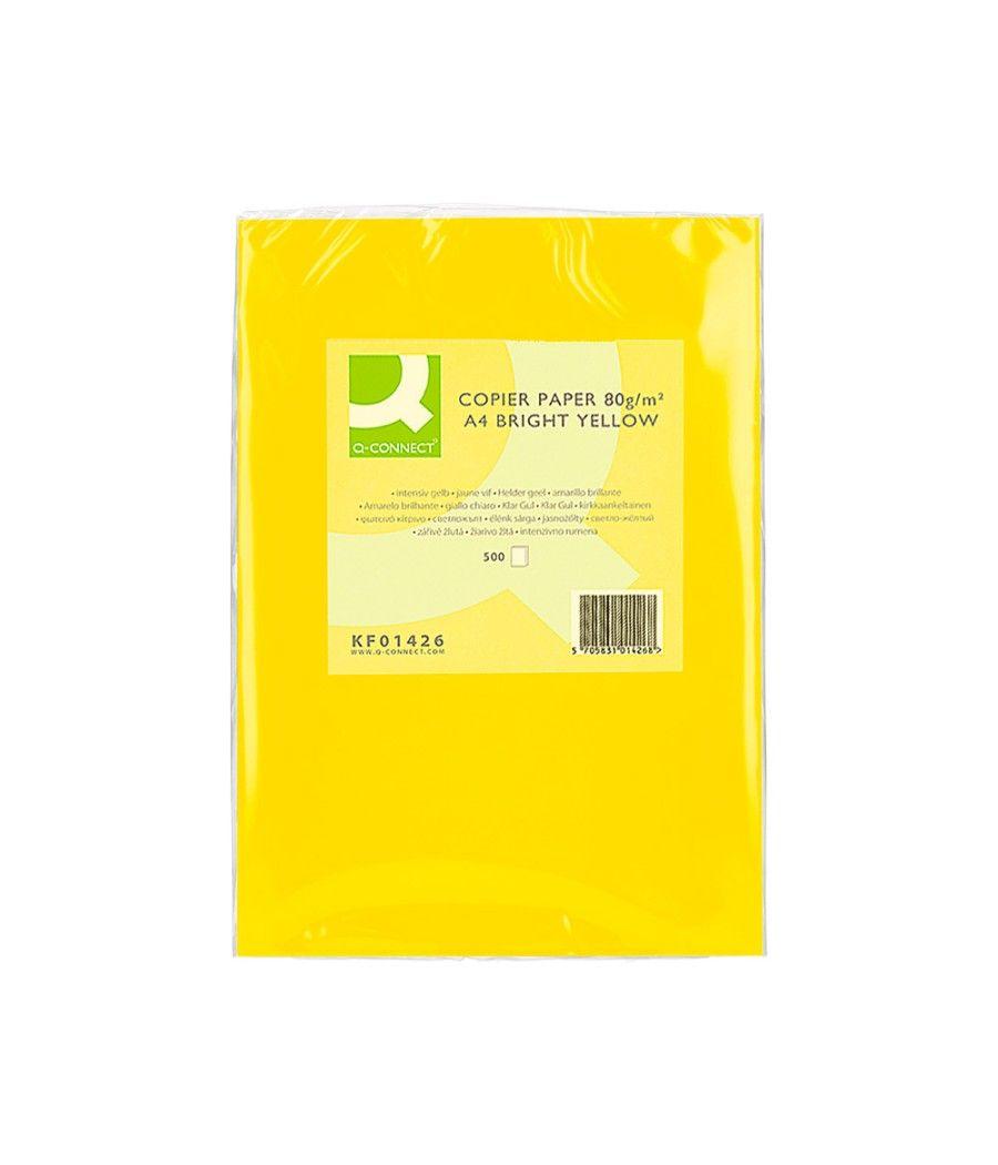 Papel color q-connect din a4 80gr amarillo intenso paquete de 500 hojas - Imagen 3
