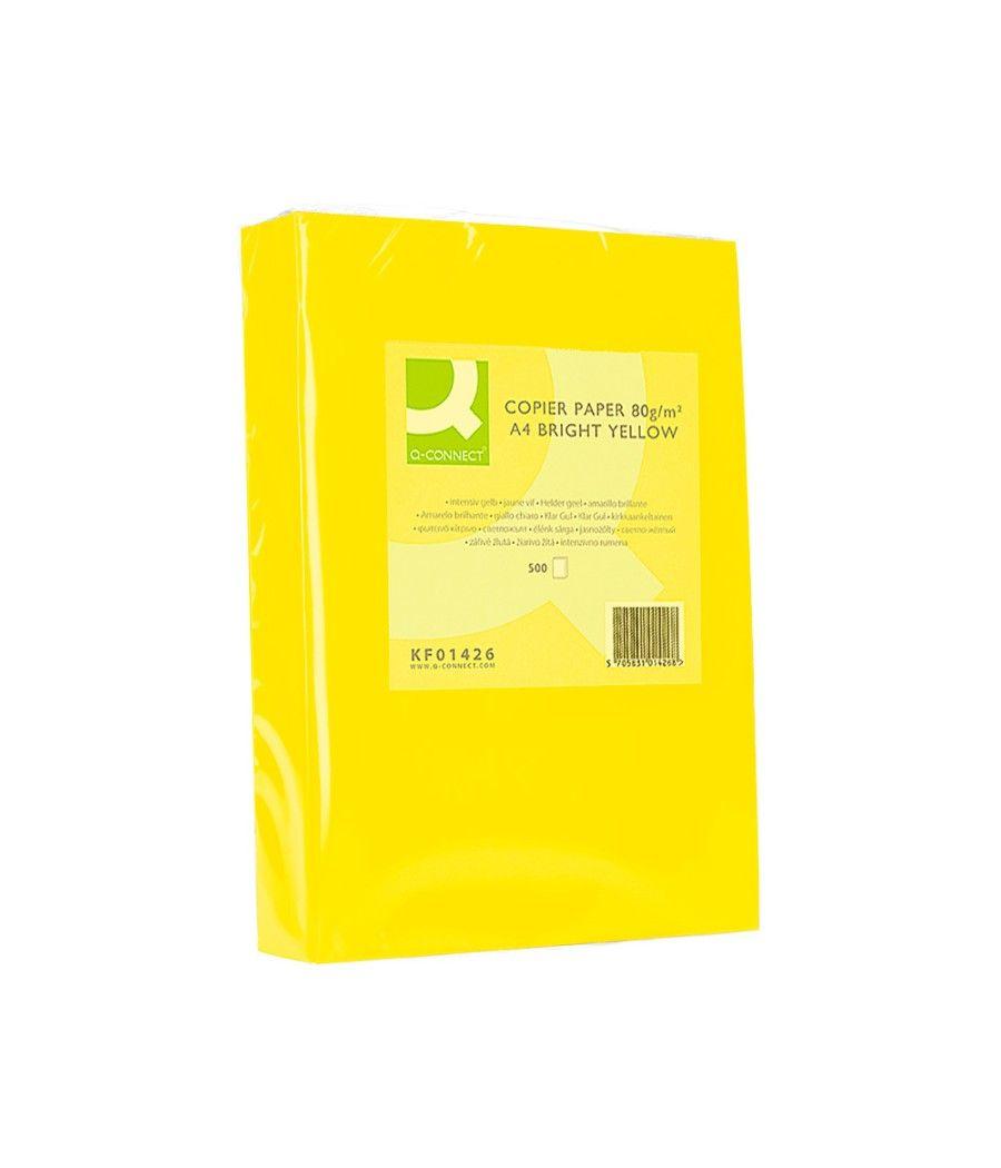 Papel color q-connect din a4 80gr amarillo intenso paquete de 500 hojas - Imagen 4