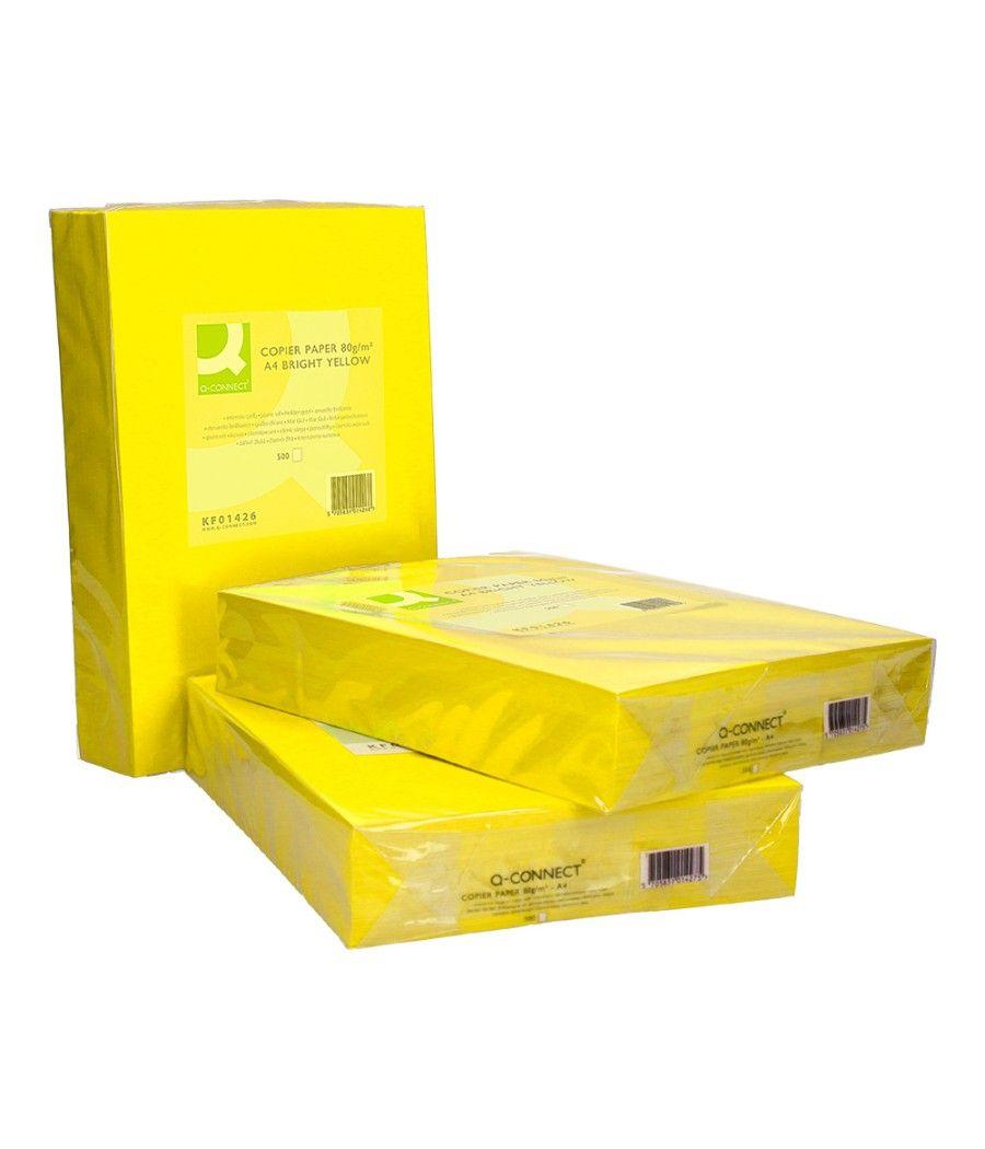 Papel color q-connect din a4 80gr amarillo intenso paquete de 500 hojas - Imagen 6