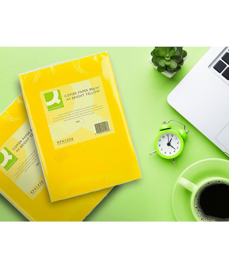 Papel color q-connect din a4 80gr amarillo intenso paquete de 500 hojas - Imagen 7