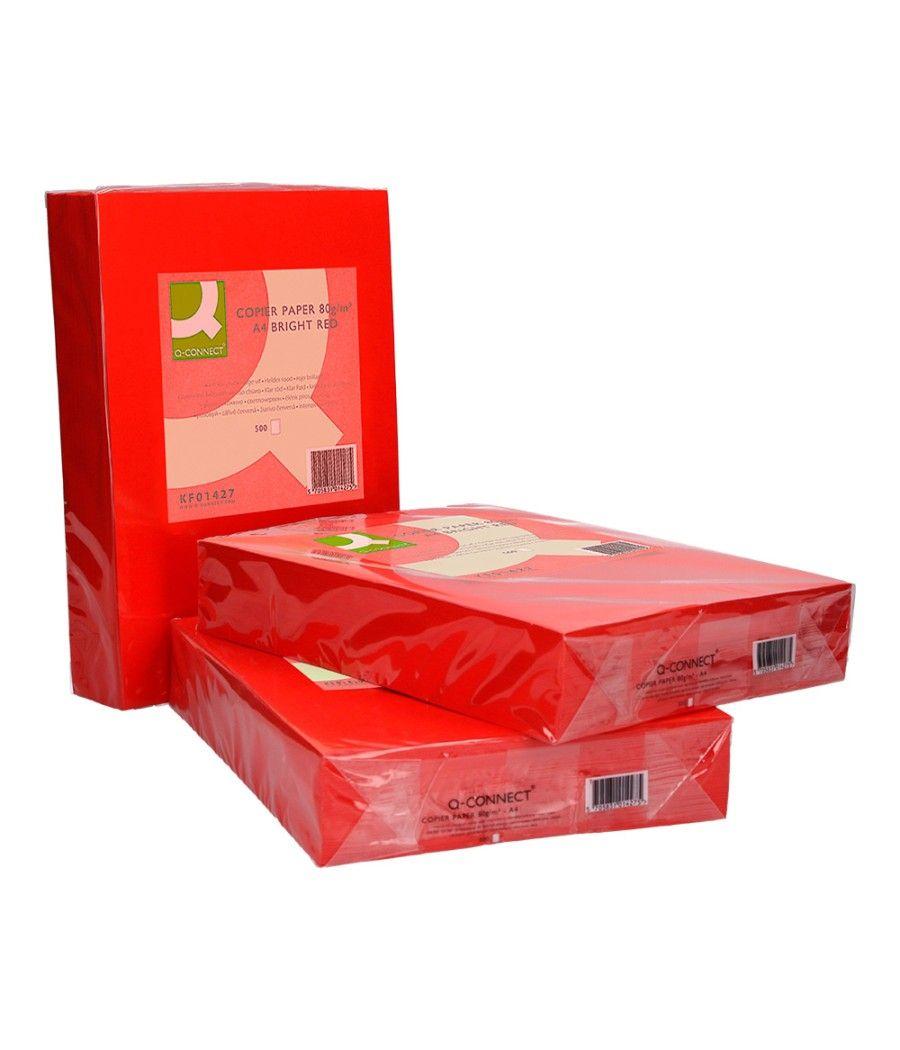 Papel color q-connect din a4 80gr rojo intenso paquete de 500 hojas - Imagen 6