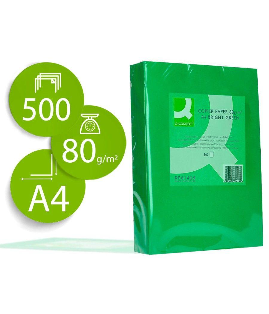 Papel color q-connect din a4 80gr verde intenso paquete de 500 hojas - Imagen 2