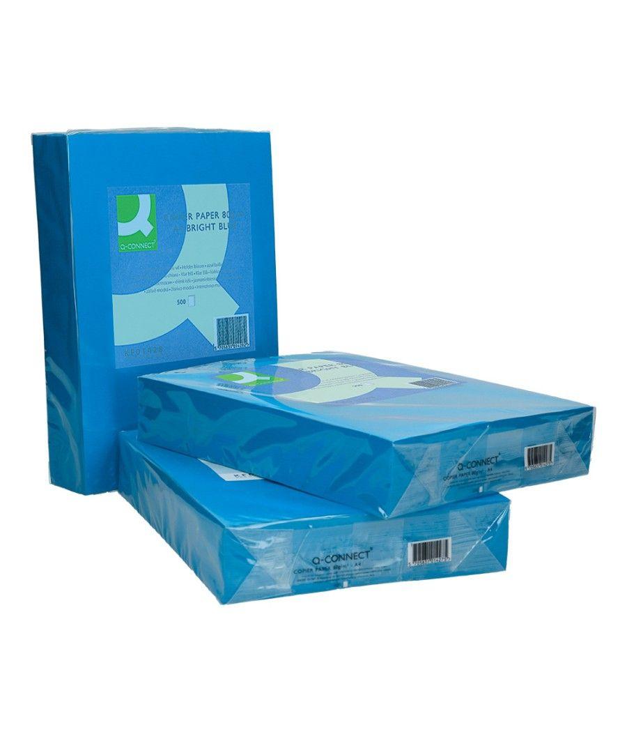 Papel color q-connect din a4 80gr azul intenso paquete de 500 hojas - Imagen 6