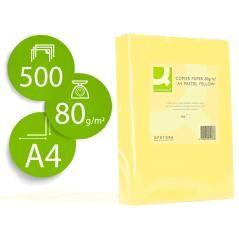 Papel color q-connect din a4 80gr amarillo paquete de 500 hojas - Imagen 2