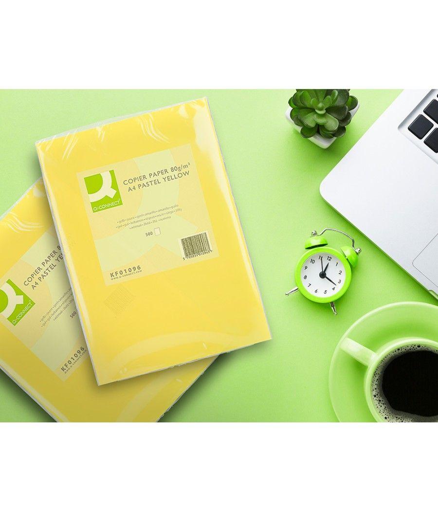 Papel color q-connect din a4 80gr amarillo paquete de 500 hojas - Imagen 7