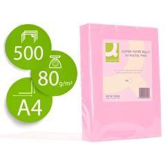 Papel color q-connect din a4 80 gr rosa paquete de 500 hojas - Imagen 2