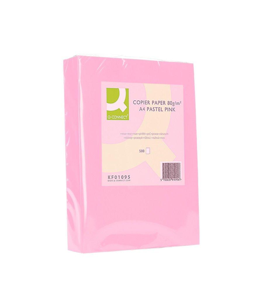 Papel color q-connect din a4 80 gr rosa paquete de 500 hojas - Imagen 4