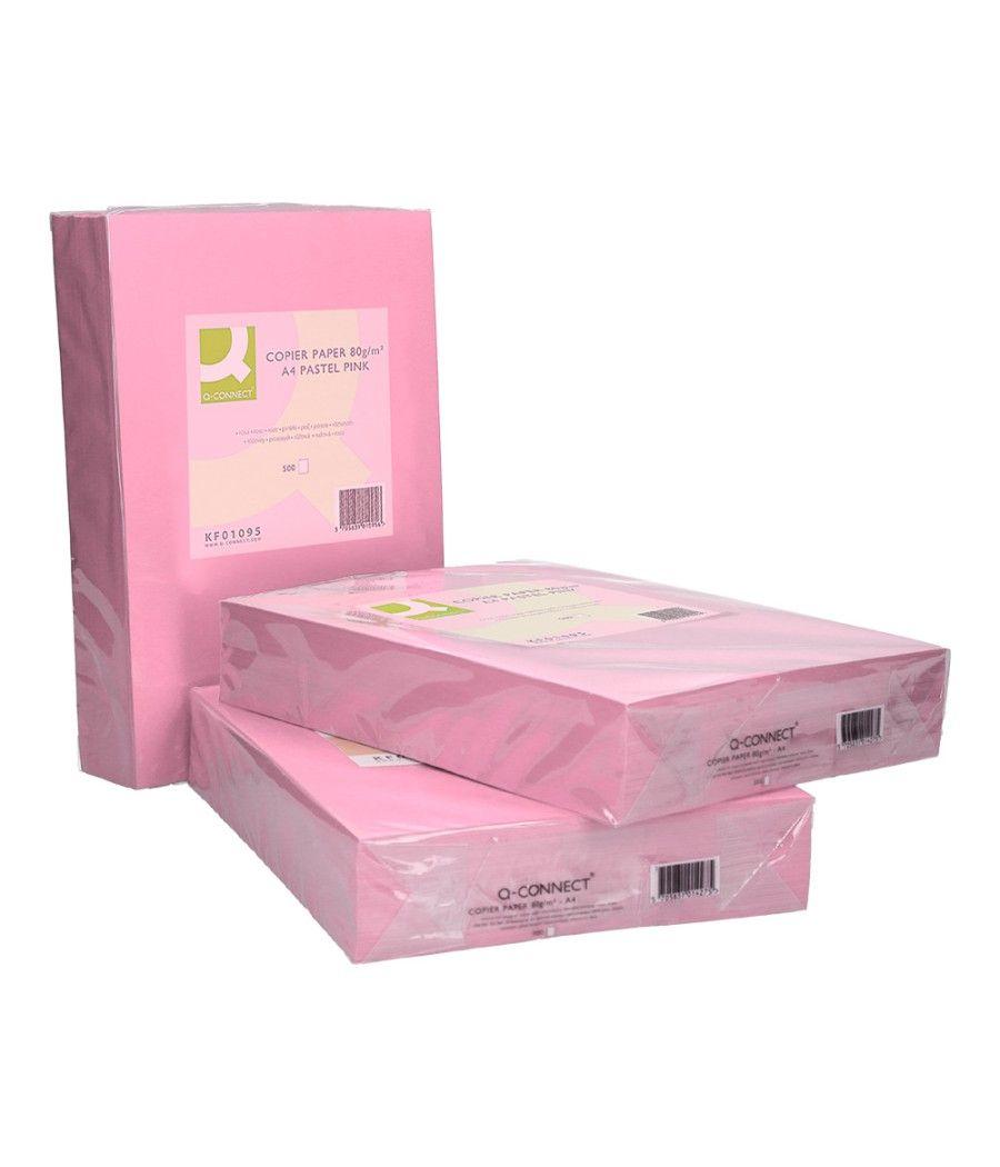 Papel color q-connect din a4 80 gr rosa paquete de 500 hojas - Imagen 6