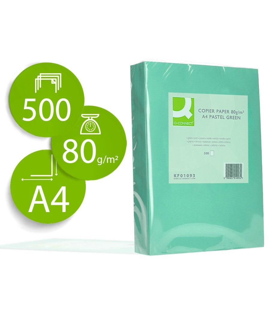 Papel color q-connect din a4 80 gr verde paquete de 500 hojas - Imagen 2