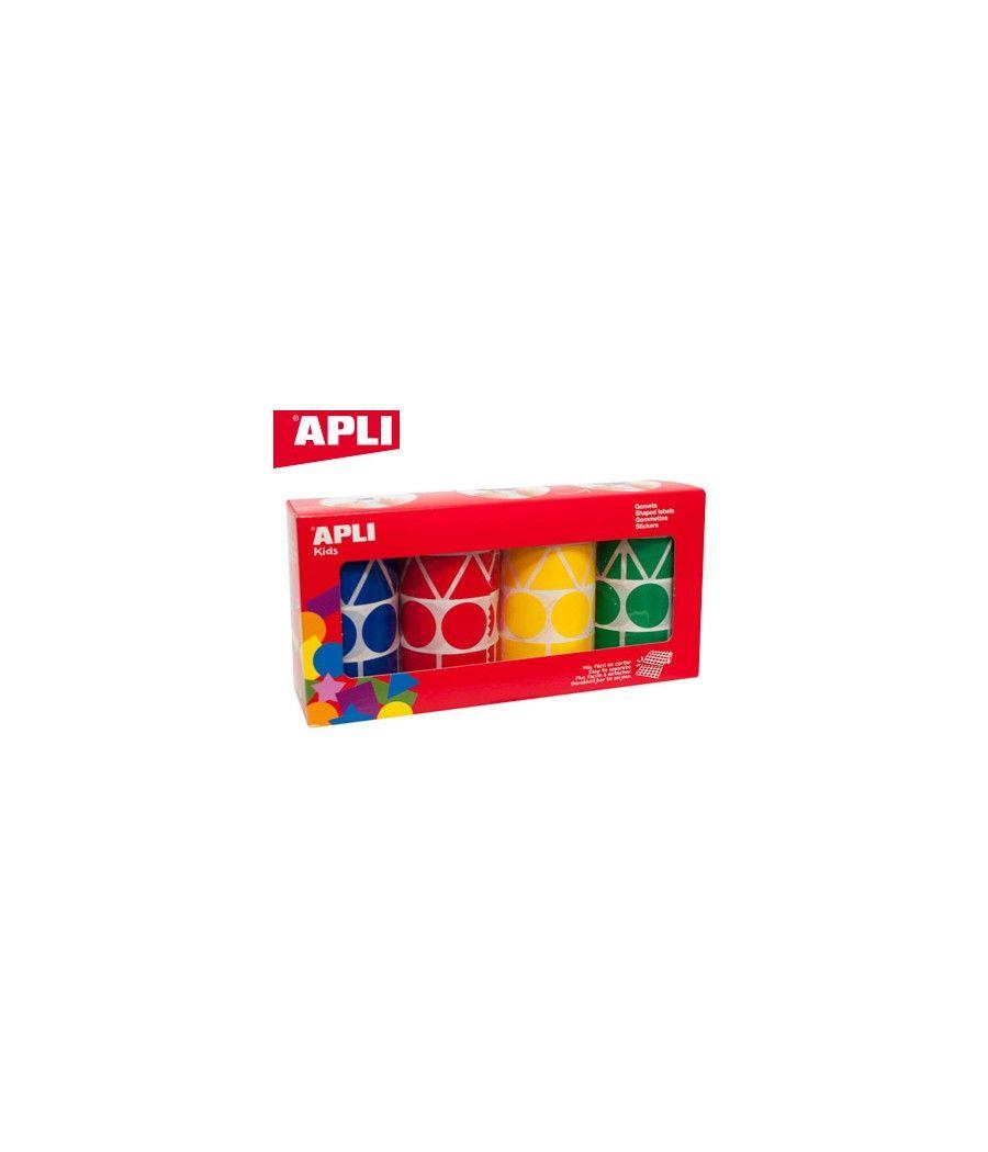 Gomets apli figuras surtidas t amaño xl pack de 4 rollos colores surtidos 5428 unidades - Imagen 2