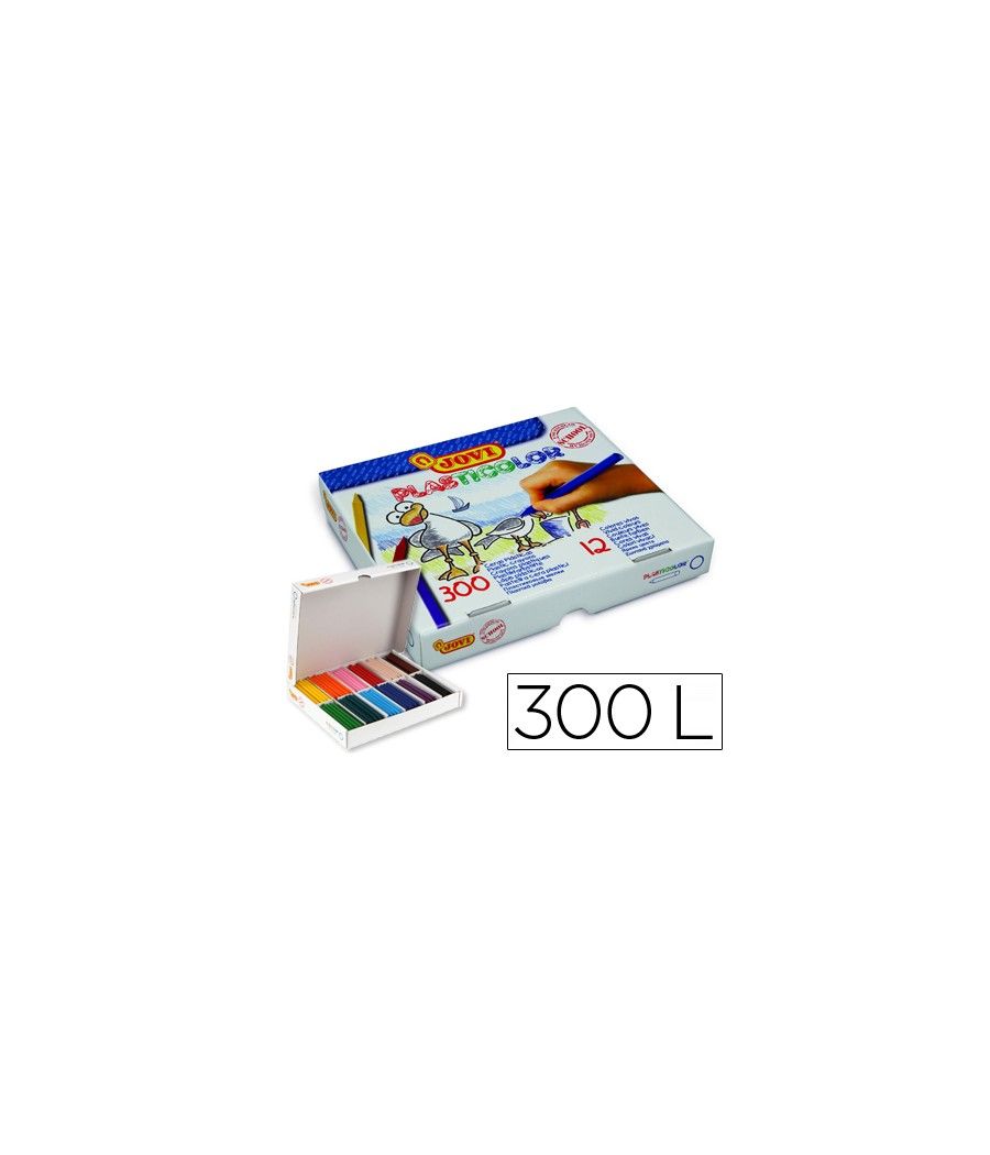 Lápices cera jovi plásticolor caja de 300 unidades 25 colores surtidos - Imagen 2