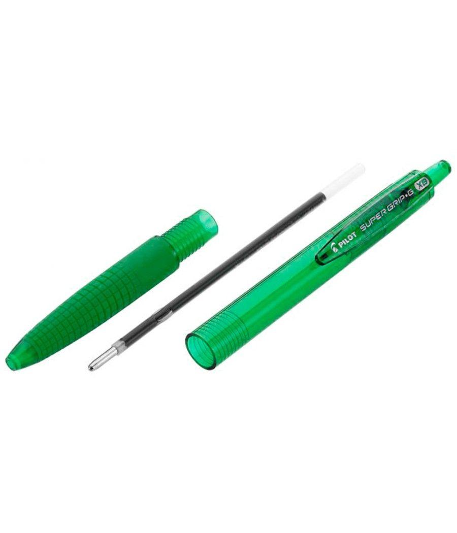 Bolígrafo pilot super grip g verde retráctil sujecion de caucho tinta base de aceite PACK 12 UNIDADES - Imagen 5