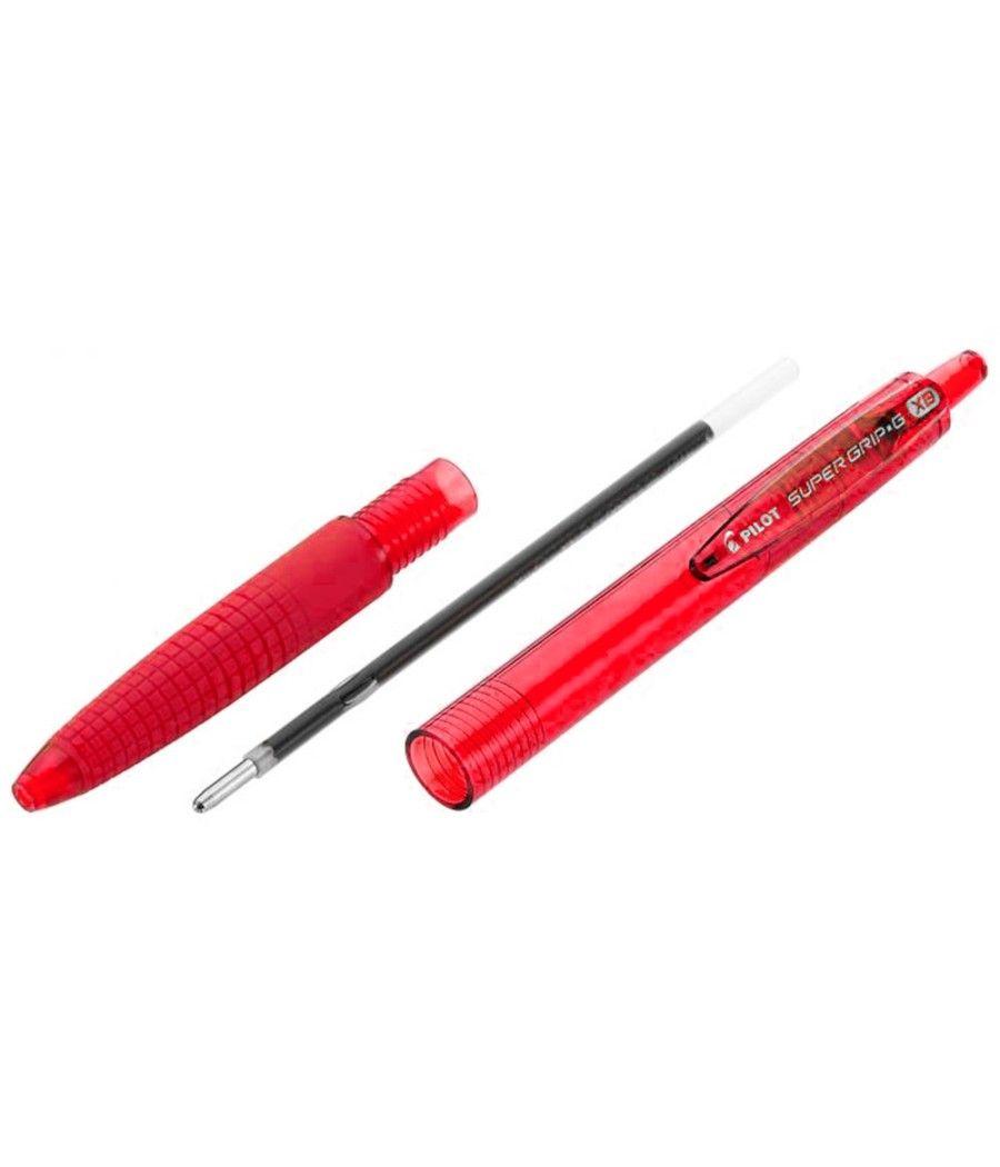 Bolígrafo pilot super grip g rojo retráctil sujecion de caucho tinta base de aceite PACK 12 UNIDADES - Imagen 5