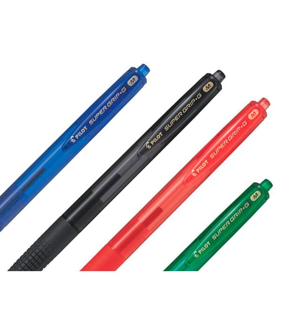 Bolígrafo pilot super grip g rojo retráctil sujecion de caucho tinta base de aceite PACK 12 UNIDADES - Imagen 6