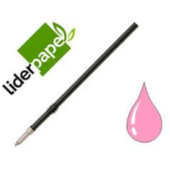 Recambio bolígrafo liderpapel gummy touch retráctil 1,0 mm tinta rosa bolsa de 10 unidades