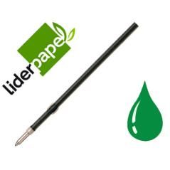 Recambio bolígrafo liderpapel gummy touch retráctil 1,0 mm tinta verde bolsa de 10 unidades