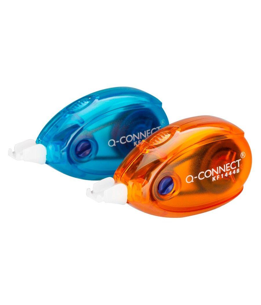 Corrector q-connect cinta blanco 5 mm x 6 mt blister 2 unidades azul y naranja PACK 12 UNIDADES - Imagen 4