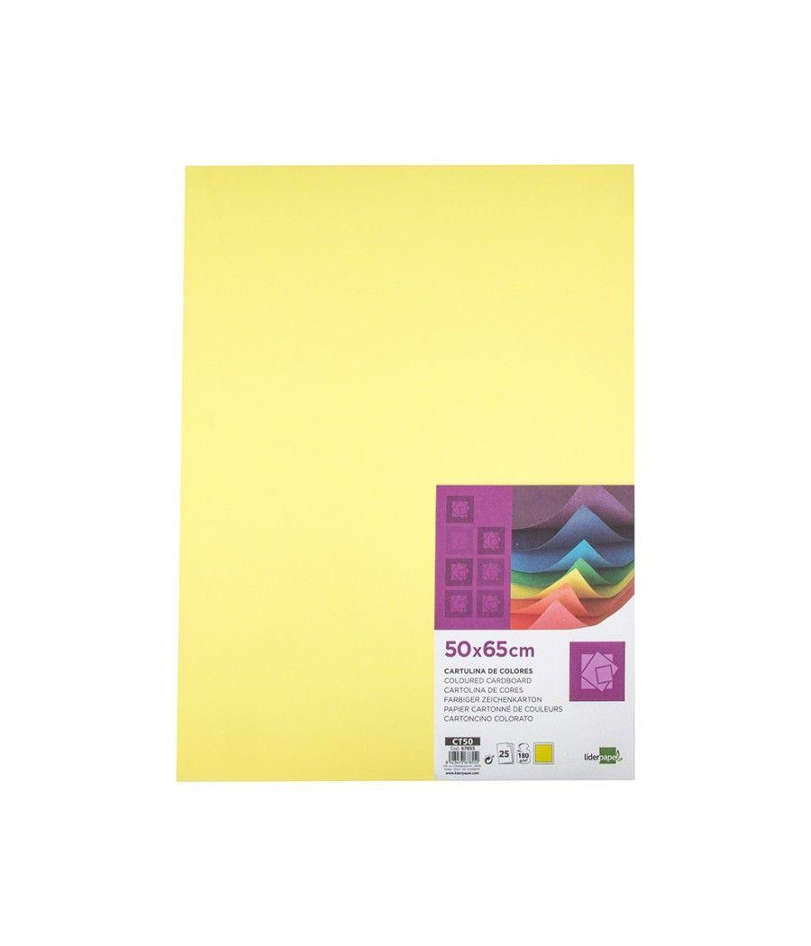 Cartulina liderpapel 50x65 cm 180 gr amarillo medio paquete de 25 - Imagen 3