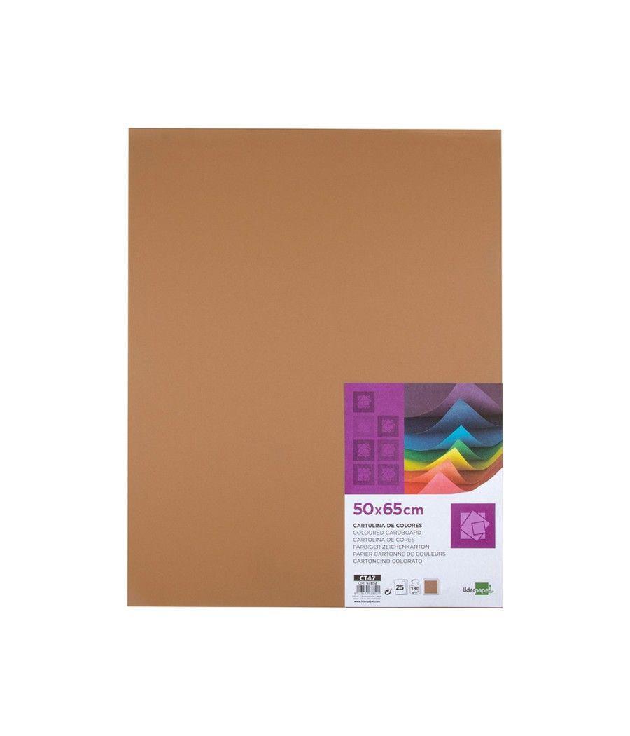 Cartulina liderpapel 50x65 cm 180 gr marron escolar paquete de 25 - Imagen 3