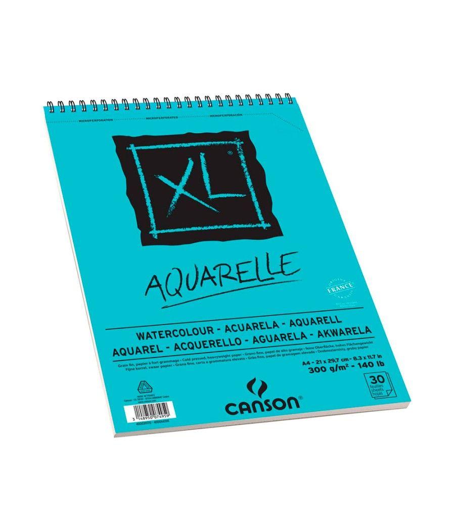 Bloc dibujo acuarela canson xl aquarelle grano fino din a4 microperforado espiral 21x29,7 cm 30 hojas 300 gr - Imagen 4