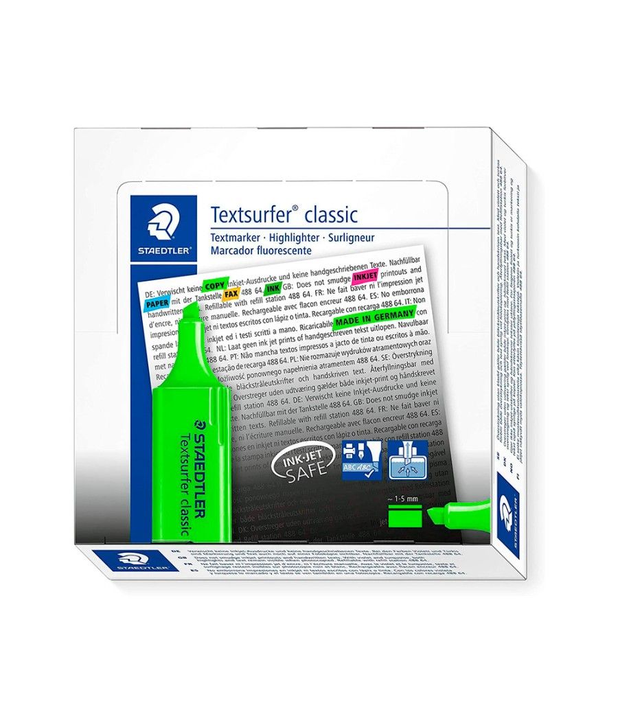 Rotulador staedtler textsurfer classic 364 fluorescente verde PACK 10 UNIDADES - Imagen 3