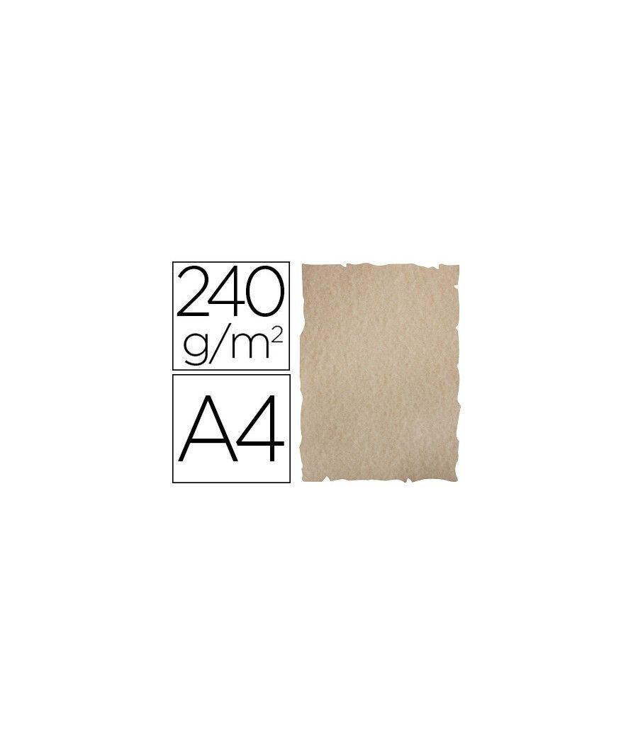 Papel color liderpapel pergamino con bordes a4 240g/m2 arena pack de 10 hojas - Imagen 2