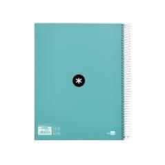 Cuaderno espiral liderpapel a4 micro antartik tapa forrada120h 100 gr cuadro 5mm 5 banda4 taladros color menta - Imagen 4