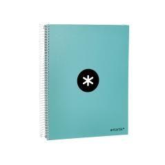 Cuaderno espiral liderpapel a4 micro antartik tapa forrada120h 100 gr cuadro 5mm 5 banda4 taladros color menta - Imagen 6