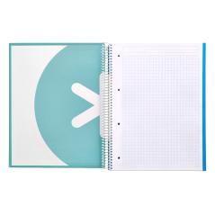 Cuaderno espiral liderpapel a4 micro antartik tapa forrada120h 100 gr cuadro 5mm 5 banda4 taladros color menta - Imagen 8