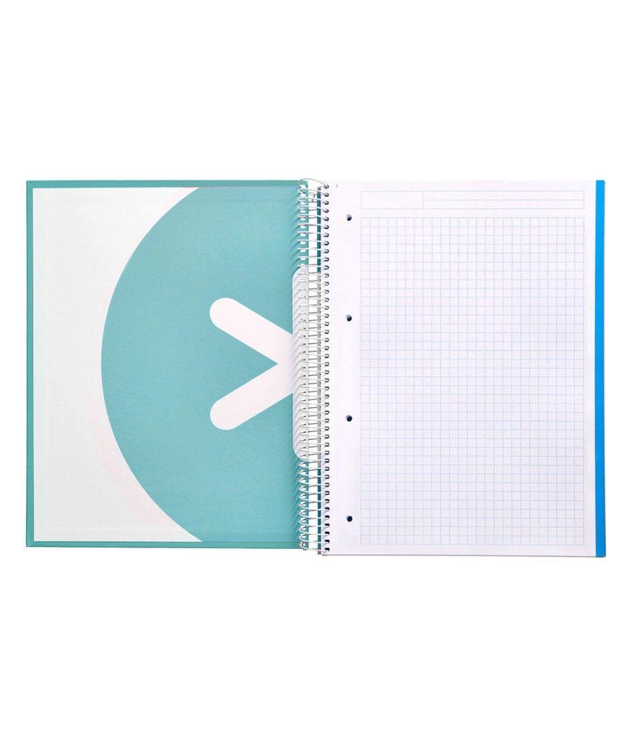 Cuaderno espiral liderpapel a4 micro antartik tapa forrada120h 100 gr cuadro 5mm 5 banda4 taladros color menta - Imagen 8