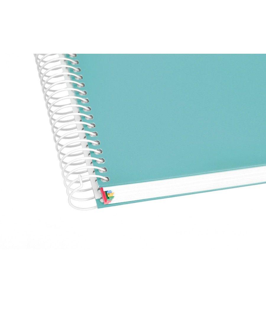 Cuaderno espiral liderpapel a4 micro antartik tapa forrada120h 100 gr cuadro 5mm 5 banda4 taladros color menta - Imagen 9