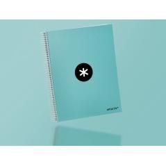 Cuaderno espiral liderpapel a4 micro antartik tapa forrada120h 100 gr cuadro 5mm 5 banda4 taladros color menta - Imagen 10