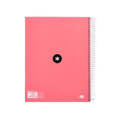 Cuaderno espiral liderpapel a4 micro antartik tapa forrada120h 100 gr cuadro 5mm 5 banda4 taladros color coral - Imagen 4