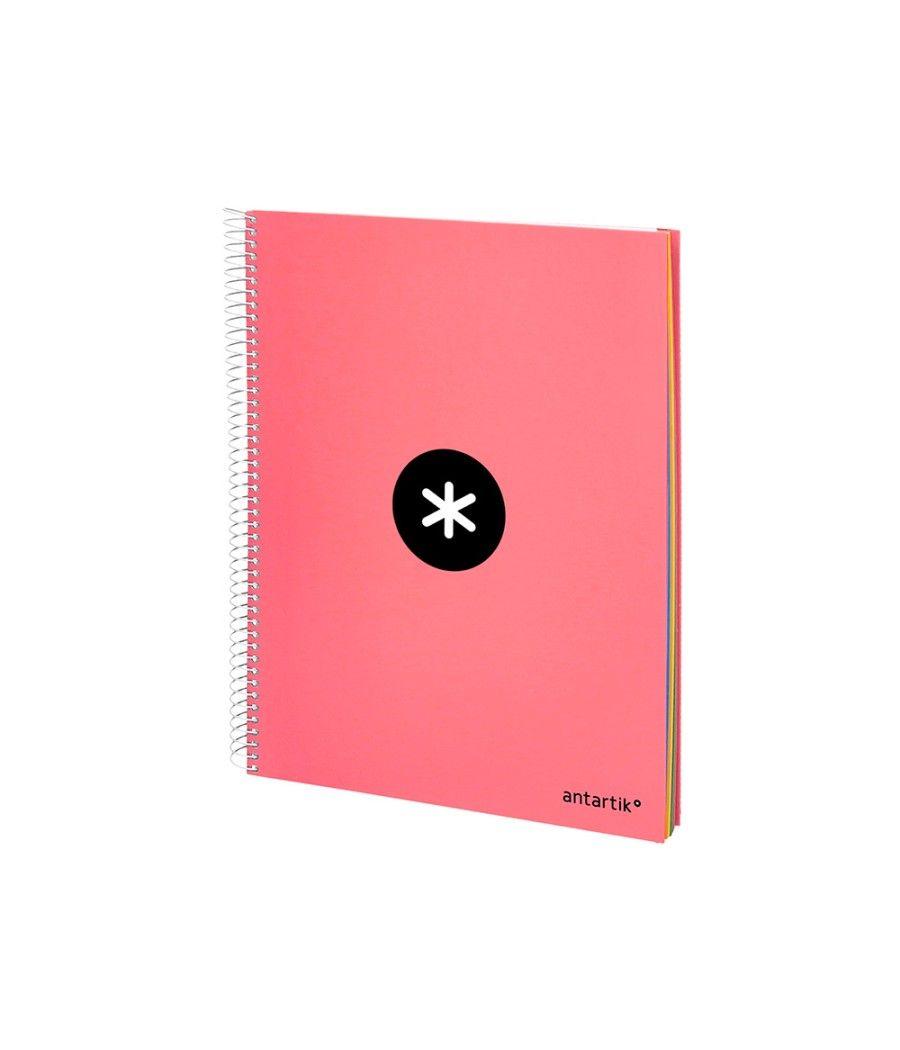 Cuaderno espiral liderpapel a4 micro antartik tapa forrada120h 100 gr cuadro 5mm 5 banda4 taladros color coral - Imagen 5