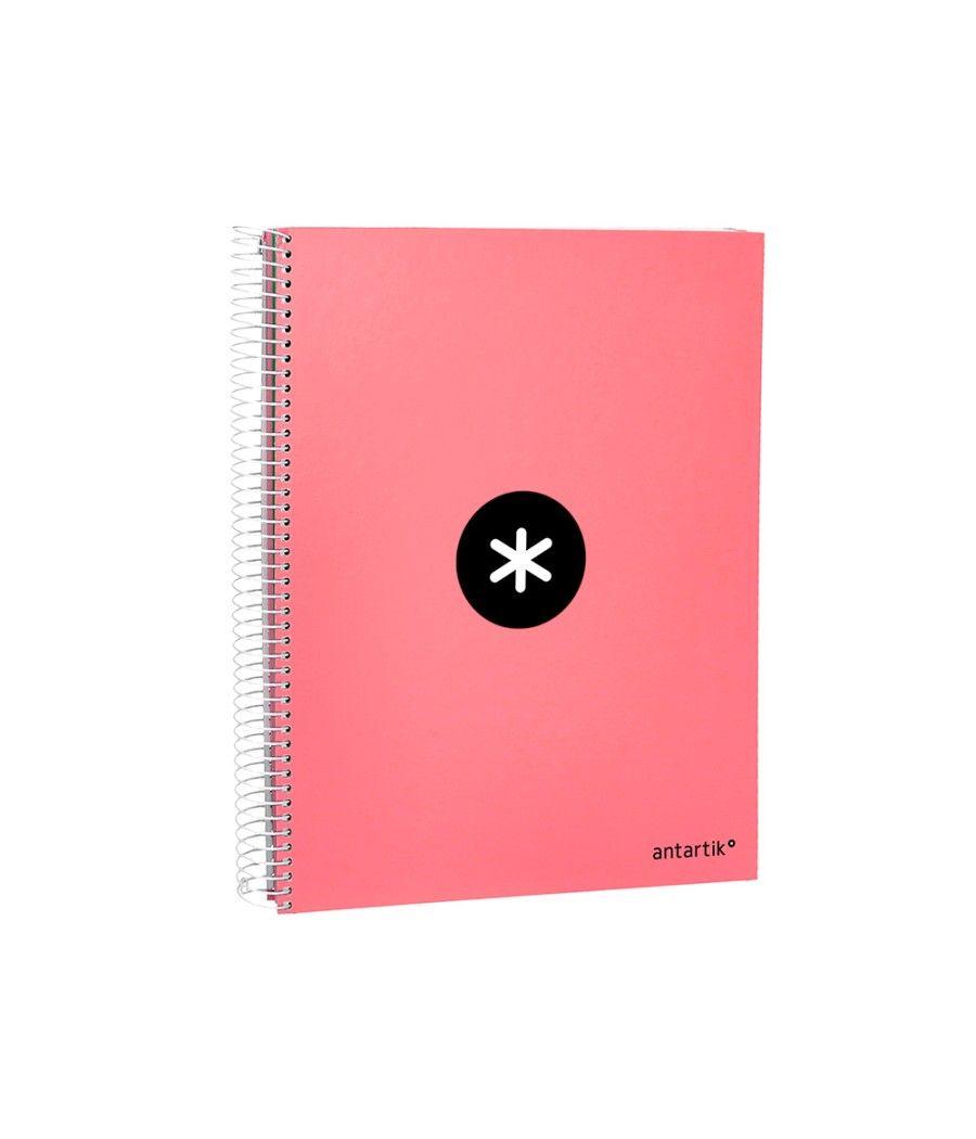 Cuaderno espiral liderpapel a4 micro antartik tapa forrada120h 100 gr cuadro 5mm 5 banda4 taladros color coral - Imagen 6