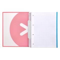 Cuaderno espiral liderpapel a4 micro antartik tapa forrada120h 100 gr cuadro 5mm 5 banda4 taladros color coral - Imagen 8