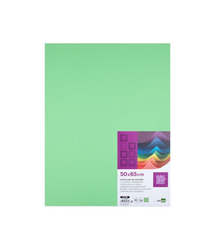 Cartulina liderpapel 50x65 cm 240g/m2 verde pistacho paquete de 25 unidades - Imagen 3