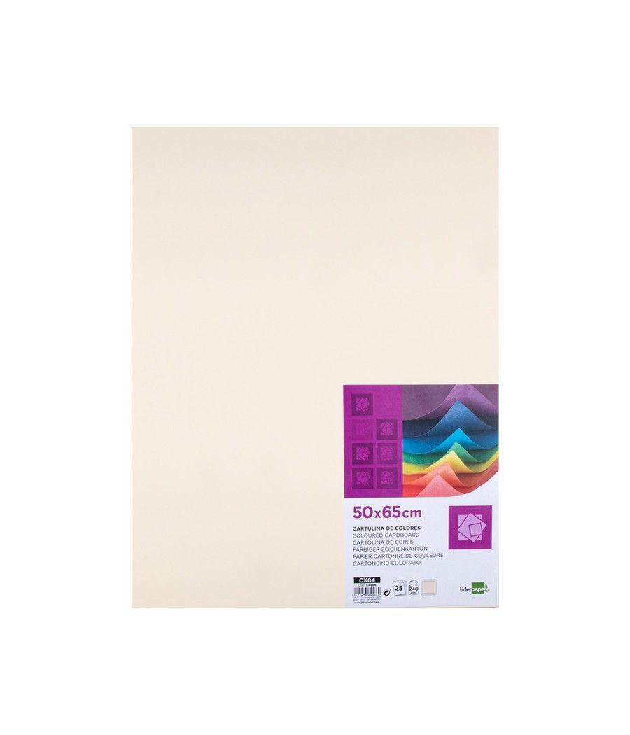 Cartulina liderpapel 50x65 cm 240g/m2 crema paquete de 25 unidades - Imagen 3