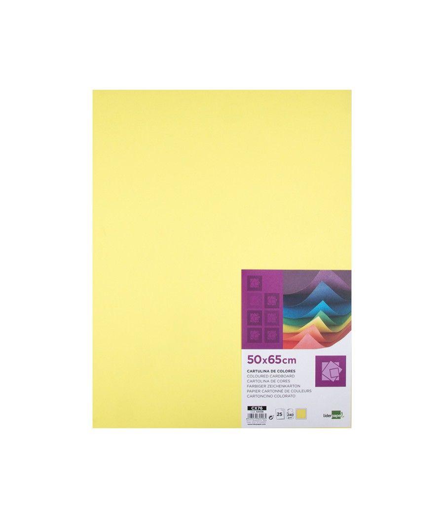 Cartulina liderpapel 50x65 cm 240g/m2 amarillo medio paquete de 25 unidades - Imagen 3