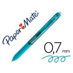 Bolígrafo paper mate inkjoy retráctil gel pen trazo 0,7 mm verde azulado PACK 12 UNIDADES - Imagen 2
