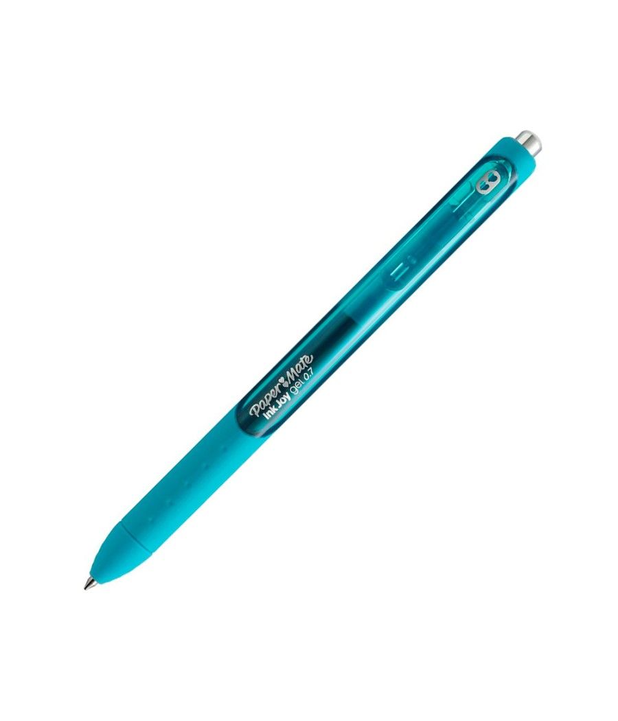 Bolígrafo paper mate inkjoy retráctil gel pen trazo 0,7 mm verde azulado PACK 12 UNIDADES - Imagen 3