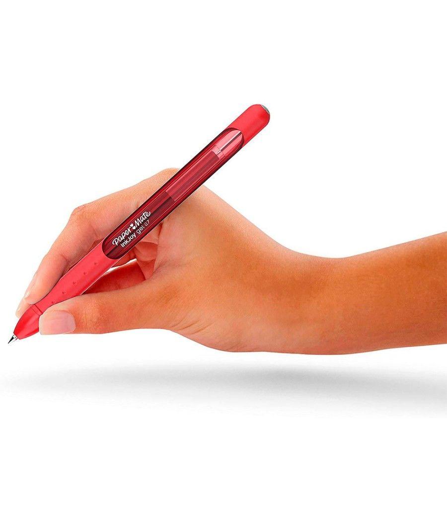 Bolígrafo paper mate inkjoy retráctil gel pen trazo 0,7 mm rojo PACK 12 UNIDADES - Imagen 5