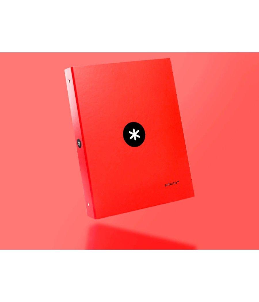 Carpeta liderpapel antartik a4 forrada 4 anillas 25 mm redondas color rojo - Imagen 10